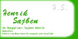 henrik sajben business card